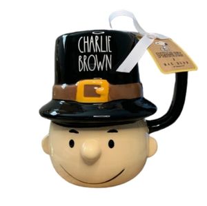 Rae Dunn Peanuts Charlie Brown Pilgrim Hat Thanksgiving Mug